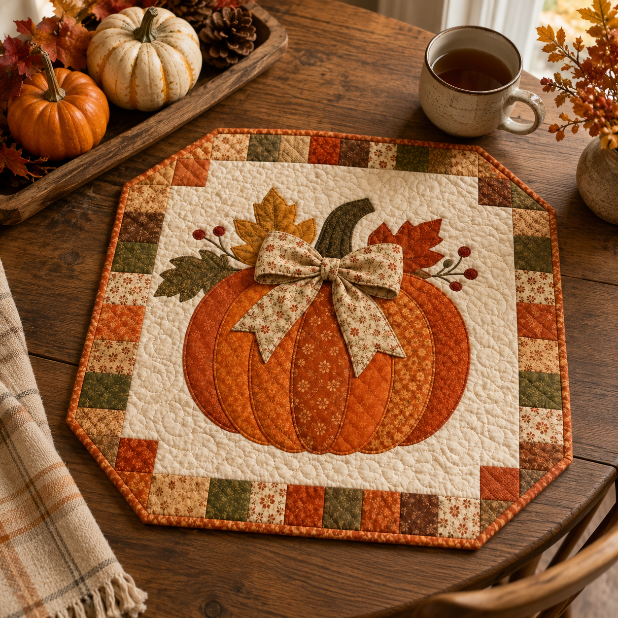 Cozy Pumpkin Printed Quilt Pattern