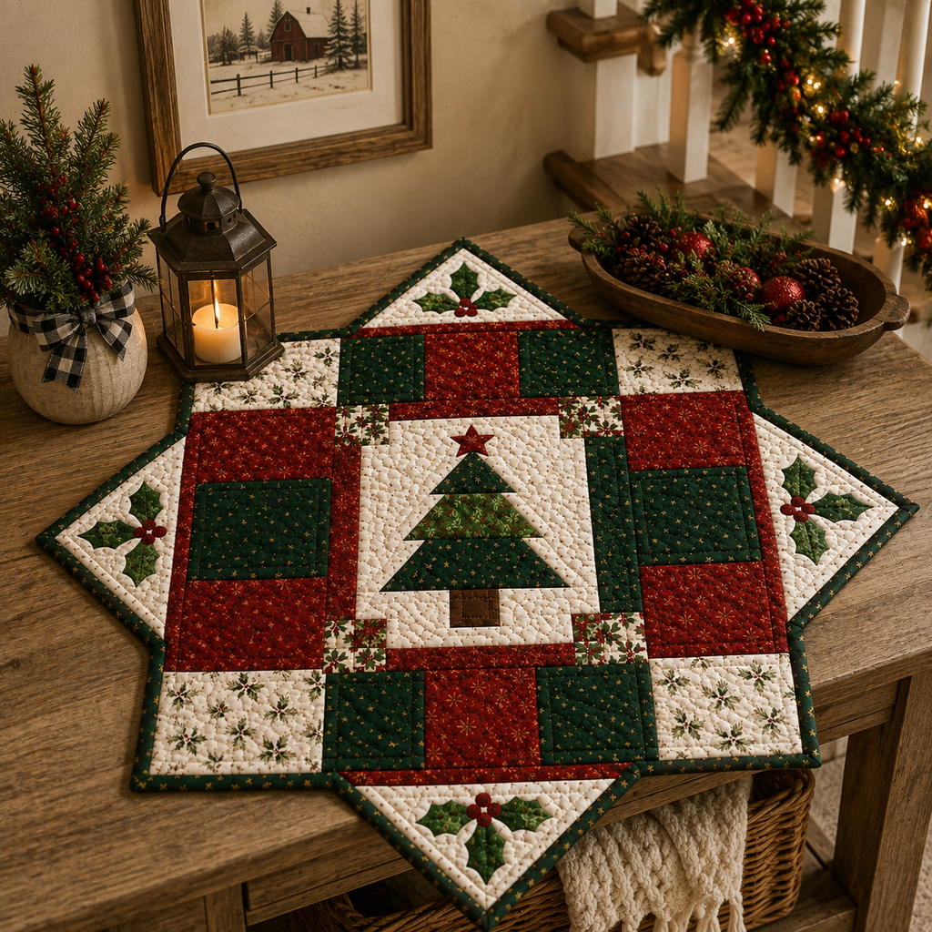 Festive Pine Printed Quilt Pattern