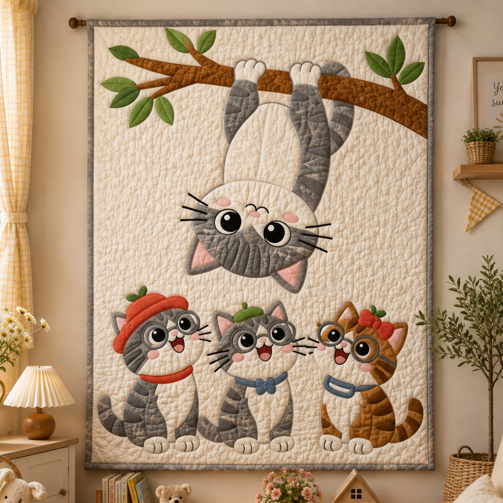 Purrfect Friends Printed Quilt Pattern