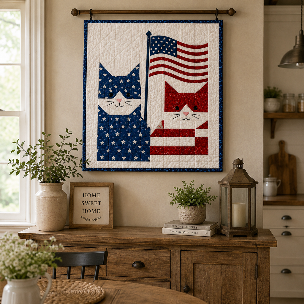 Freedom Felines Printed Quilt Pattern