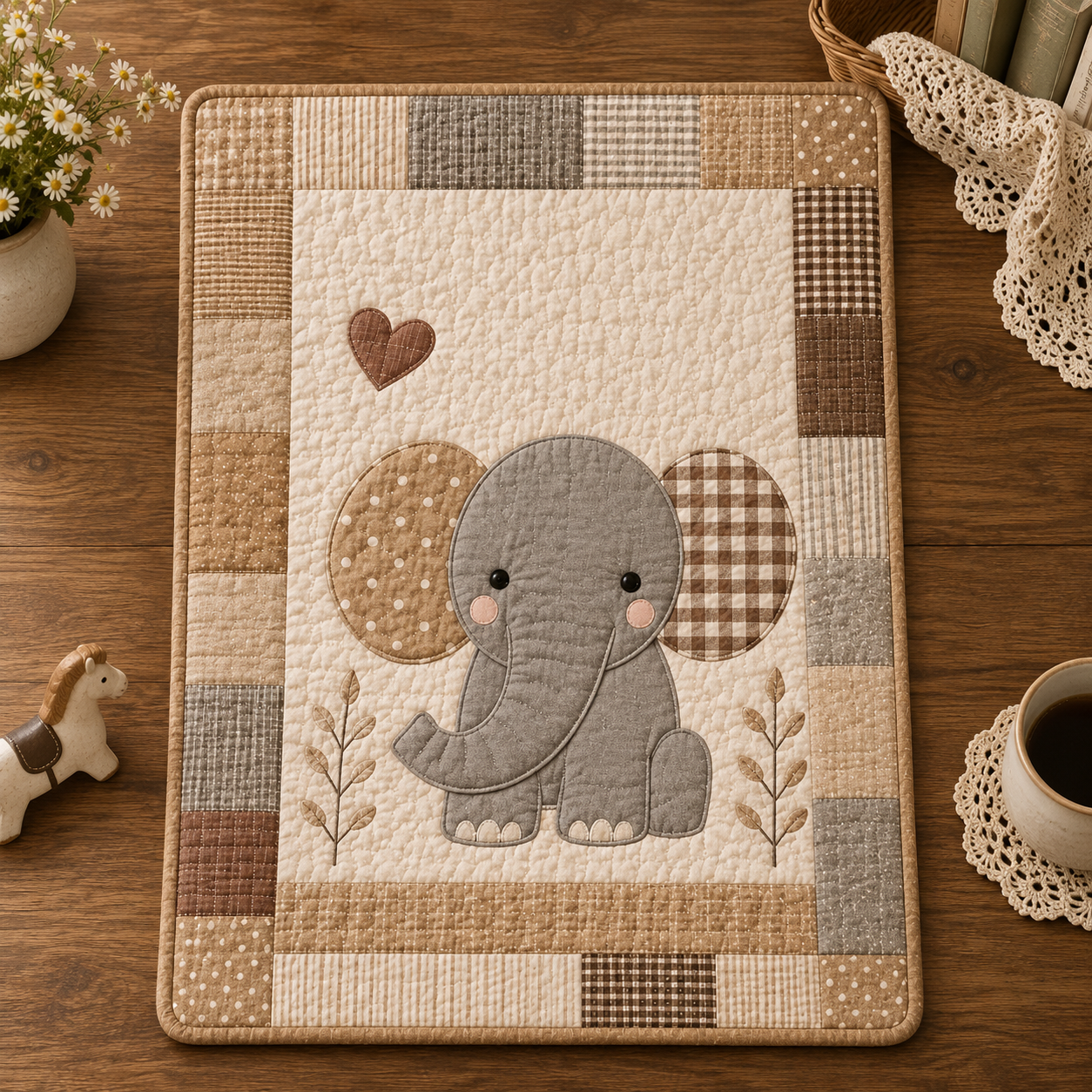 Sweet Elephant Printed Quilt Pattern