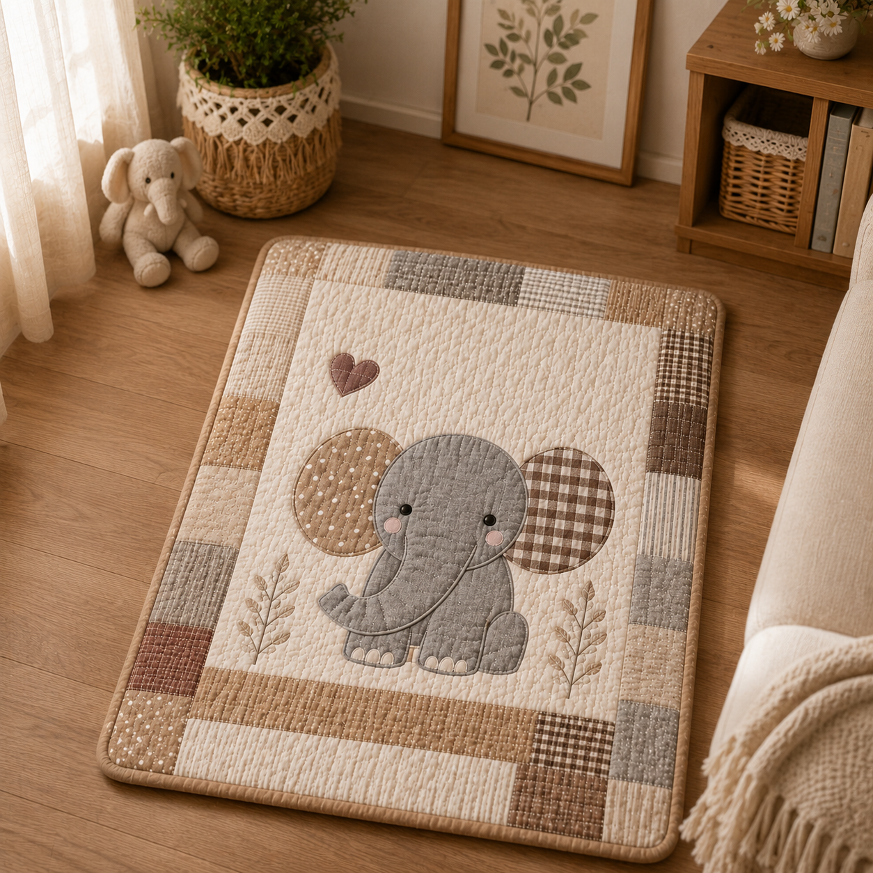 Sweet Elephant Printed Quilt Pattern
