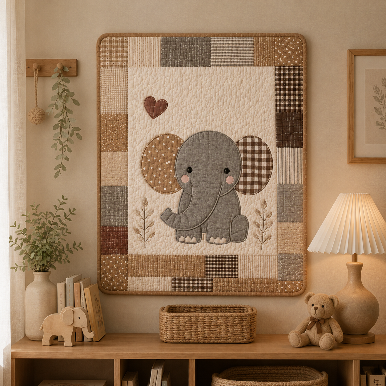 Sweet Elephant Printed Quilt Pattern