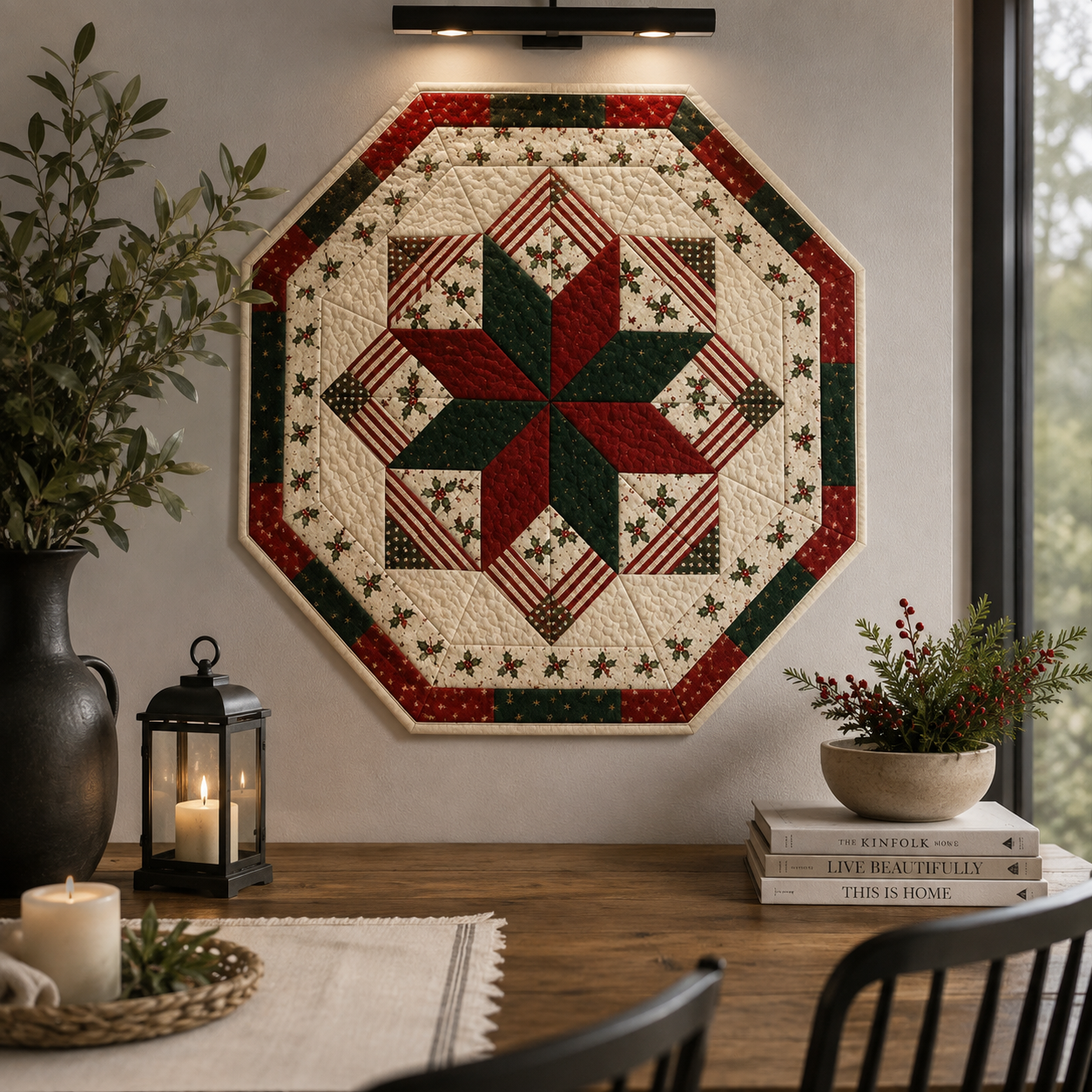 Yuletide Star Printed Quilt Pattern