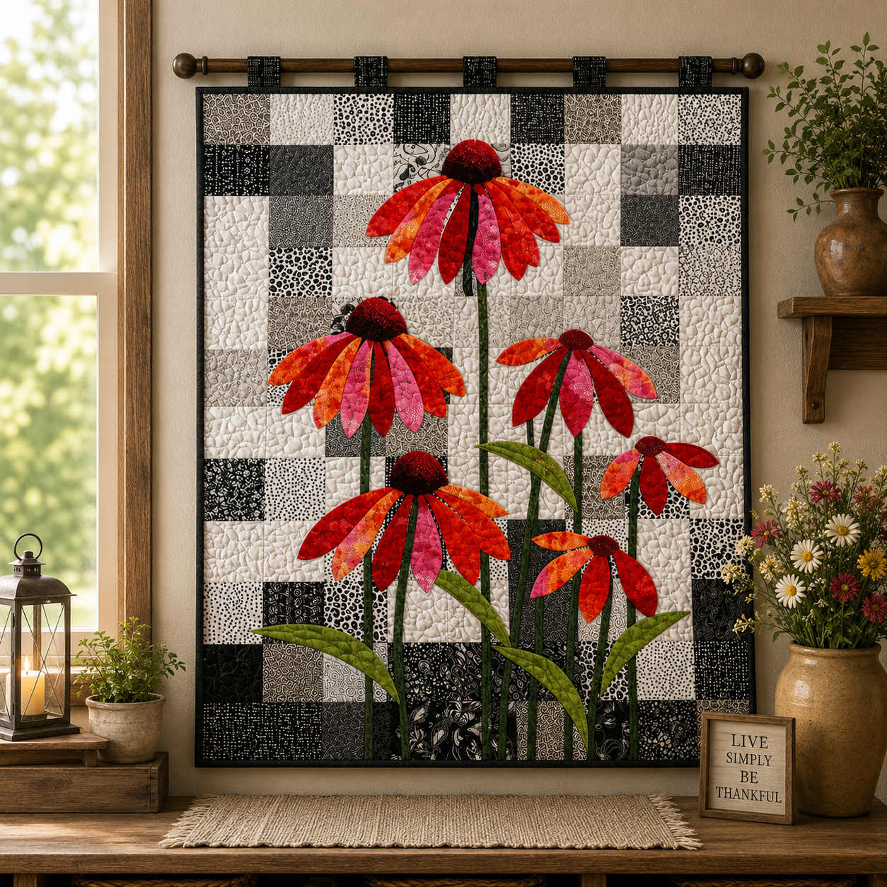 Crimson Meadow Printed Quilt Pattern