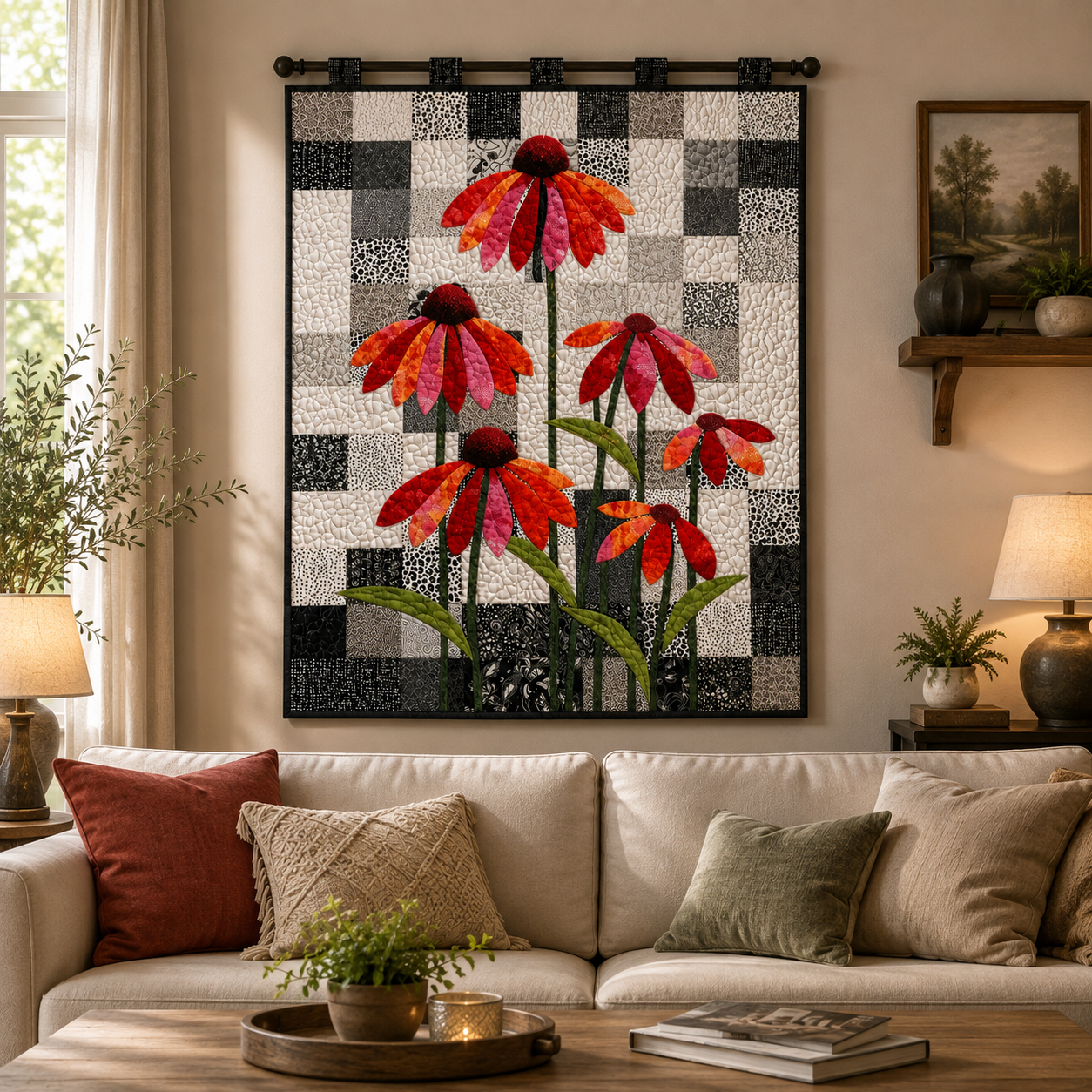Crimson Meadow Printed Quilt Pattern
