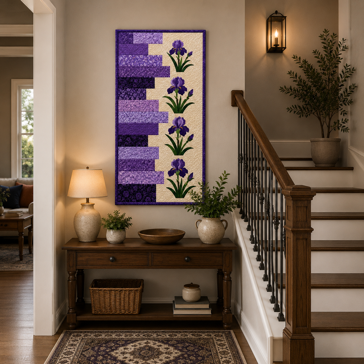 Iris Harmony Printed Quilt Pattern