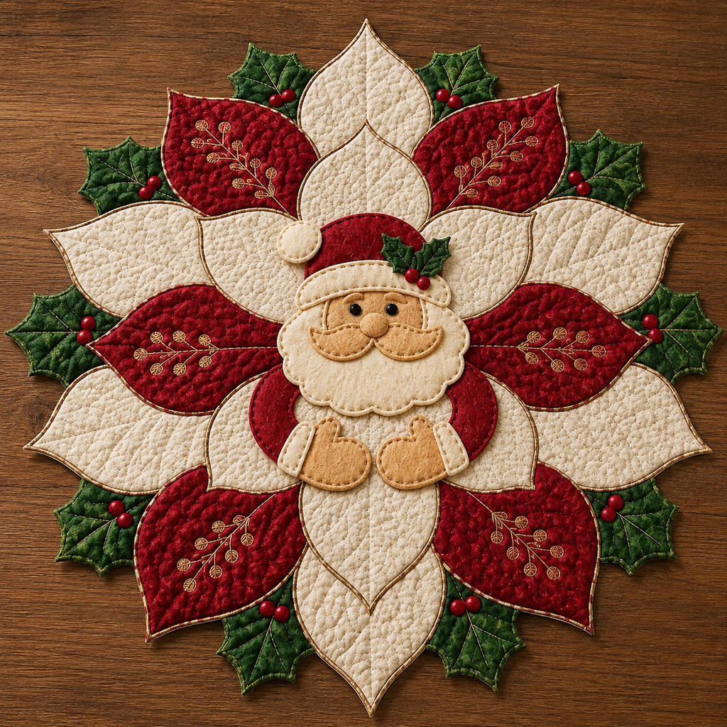 Merry Santa Printed Quilt Pattern