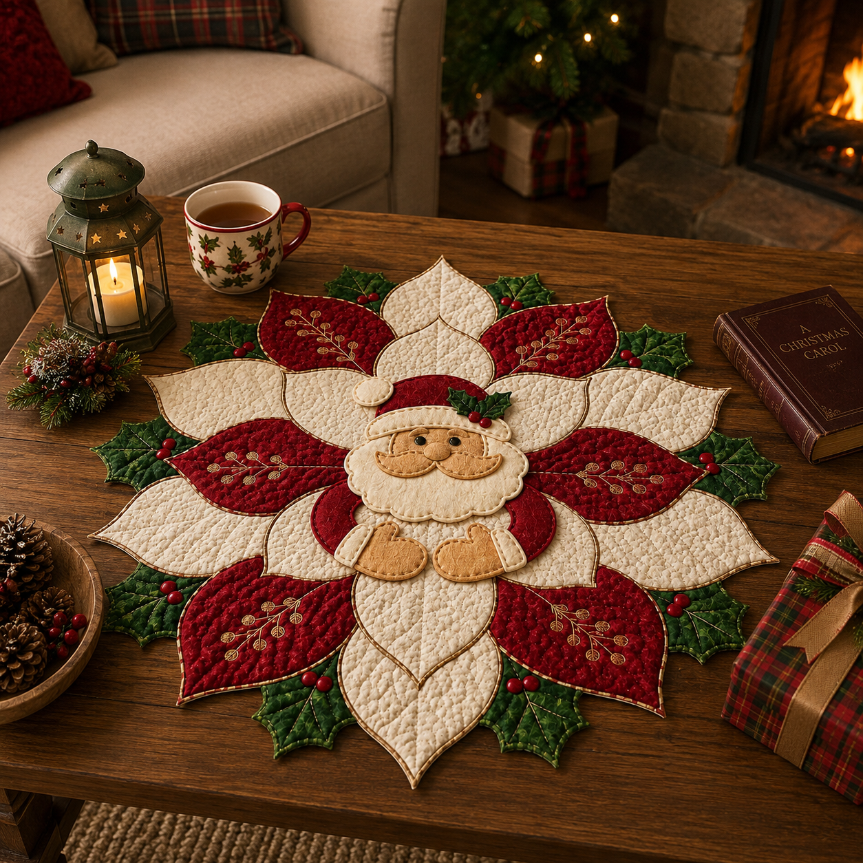 Merry Santa Printed Quilt Pattern