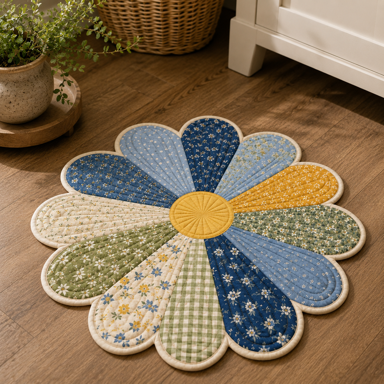 Daisy Circle Printed Quilt Pattern