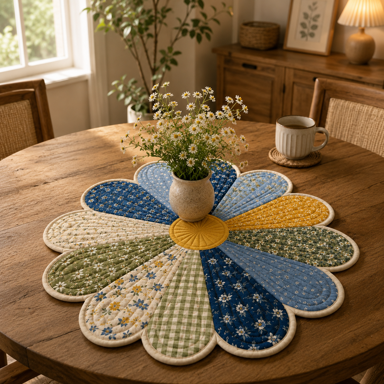 Daisy Circle Printed Quilt Pattern