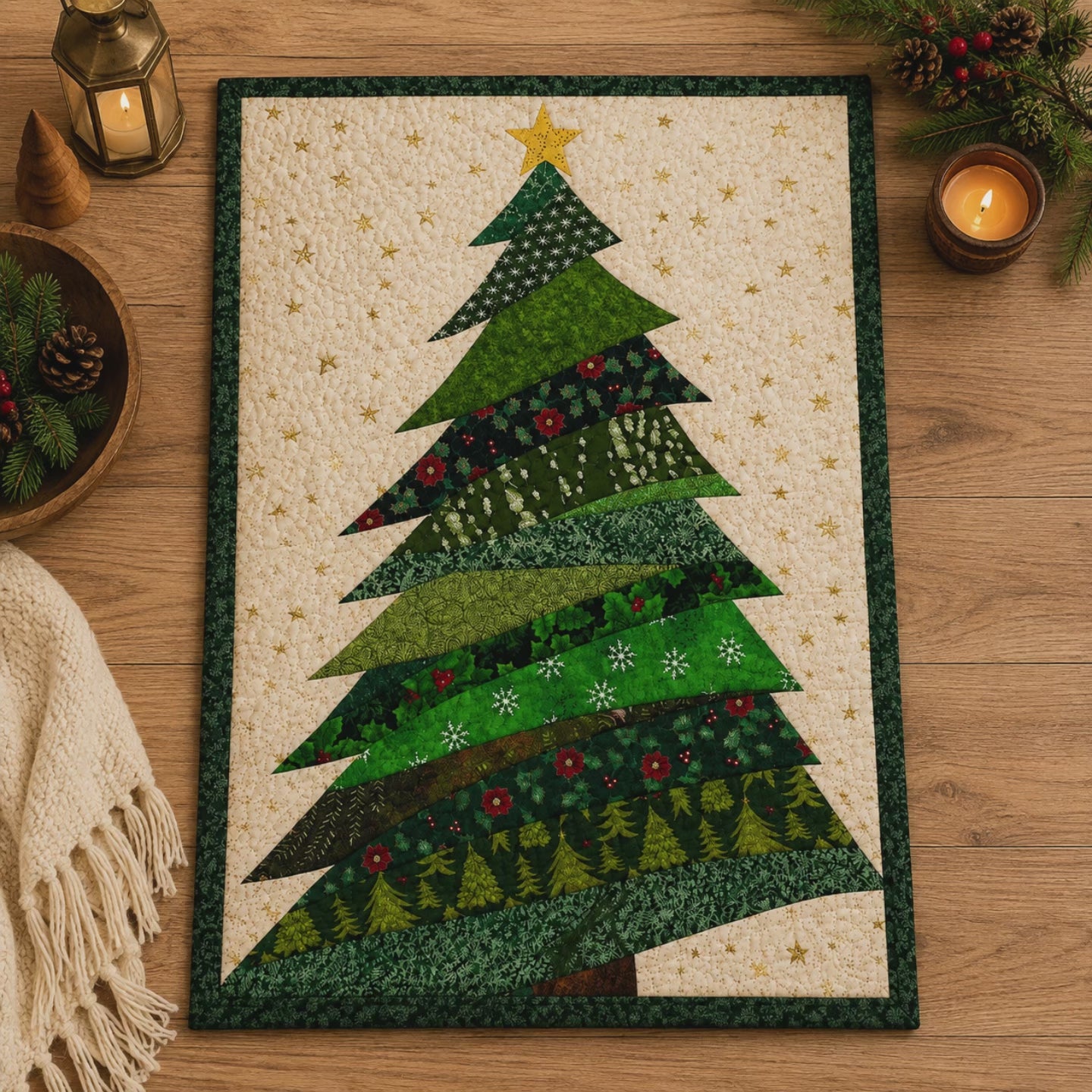 Evergreen Glow Printed Quilt Pattern