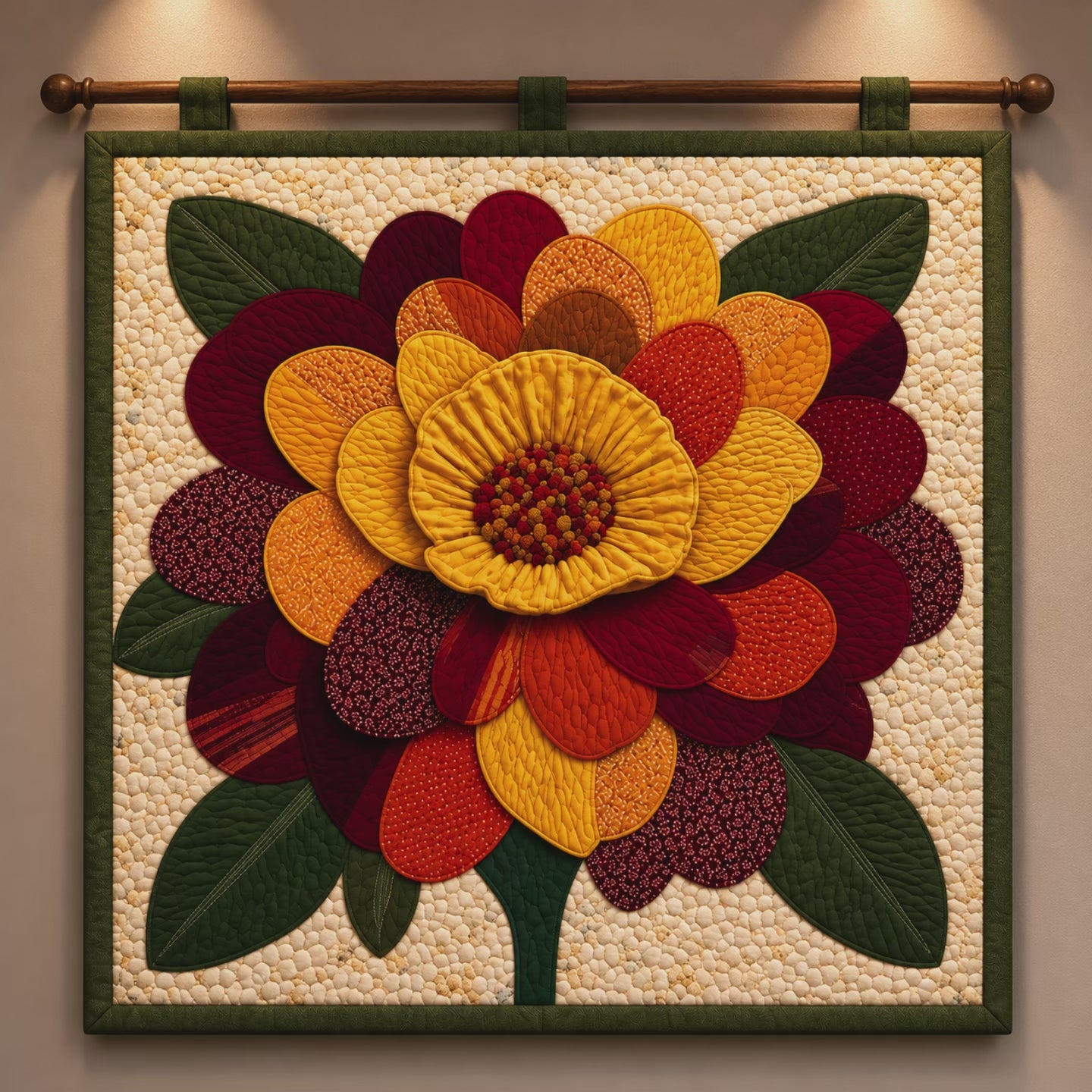 Golden Layers Printed Quilt Pattern