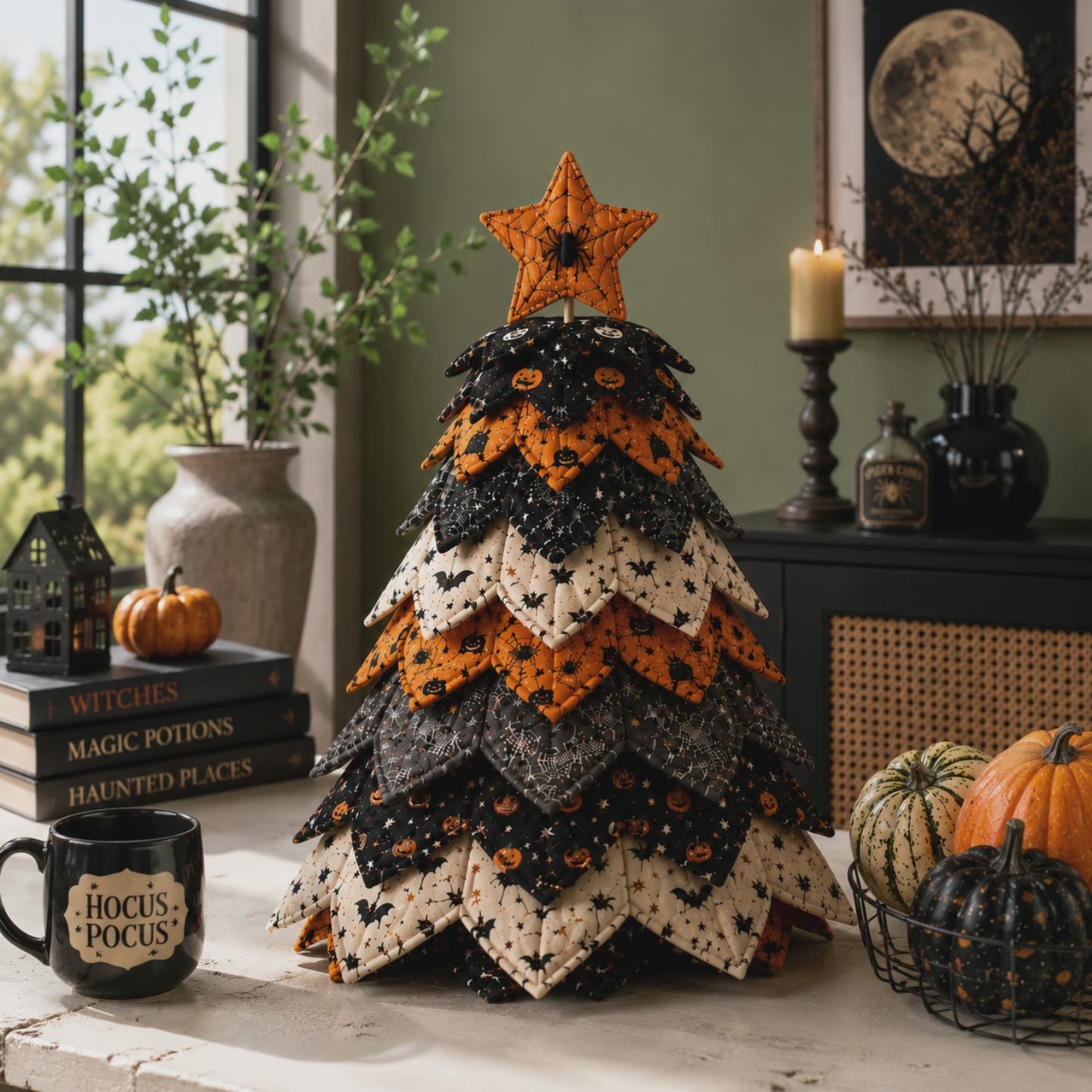 Halloween Tree Printed Quilt Pattern
