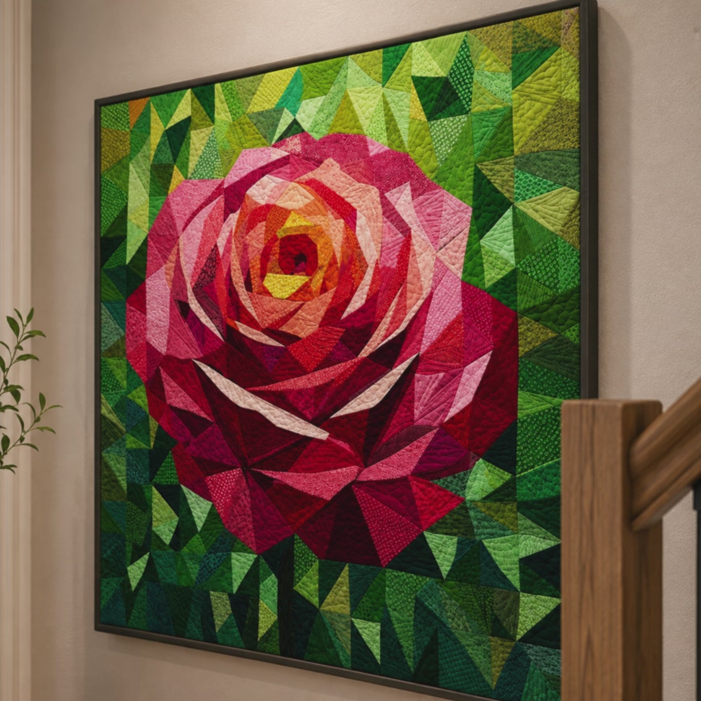 Rose Mosaic Printed Quilt Pattern