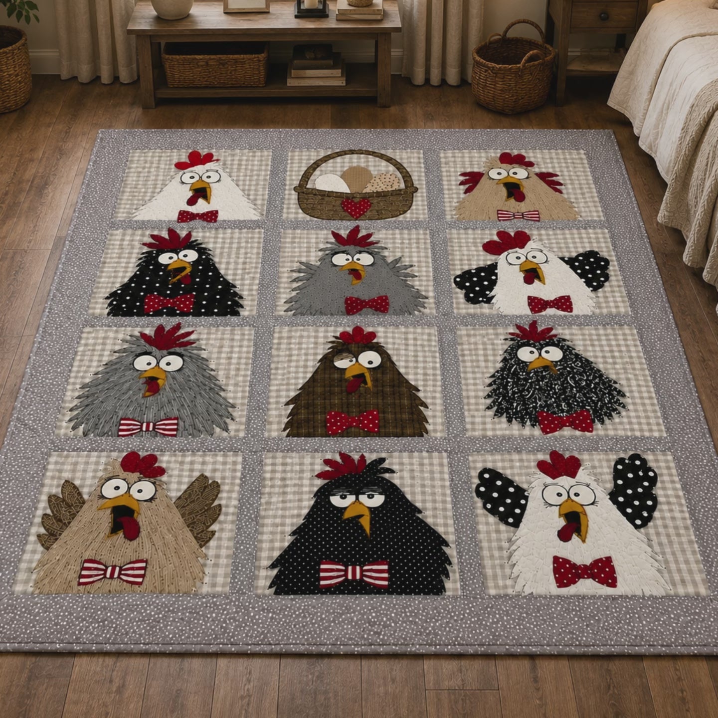 Silly Chickens Printed Quilt Pattern