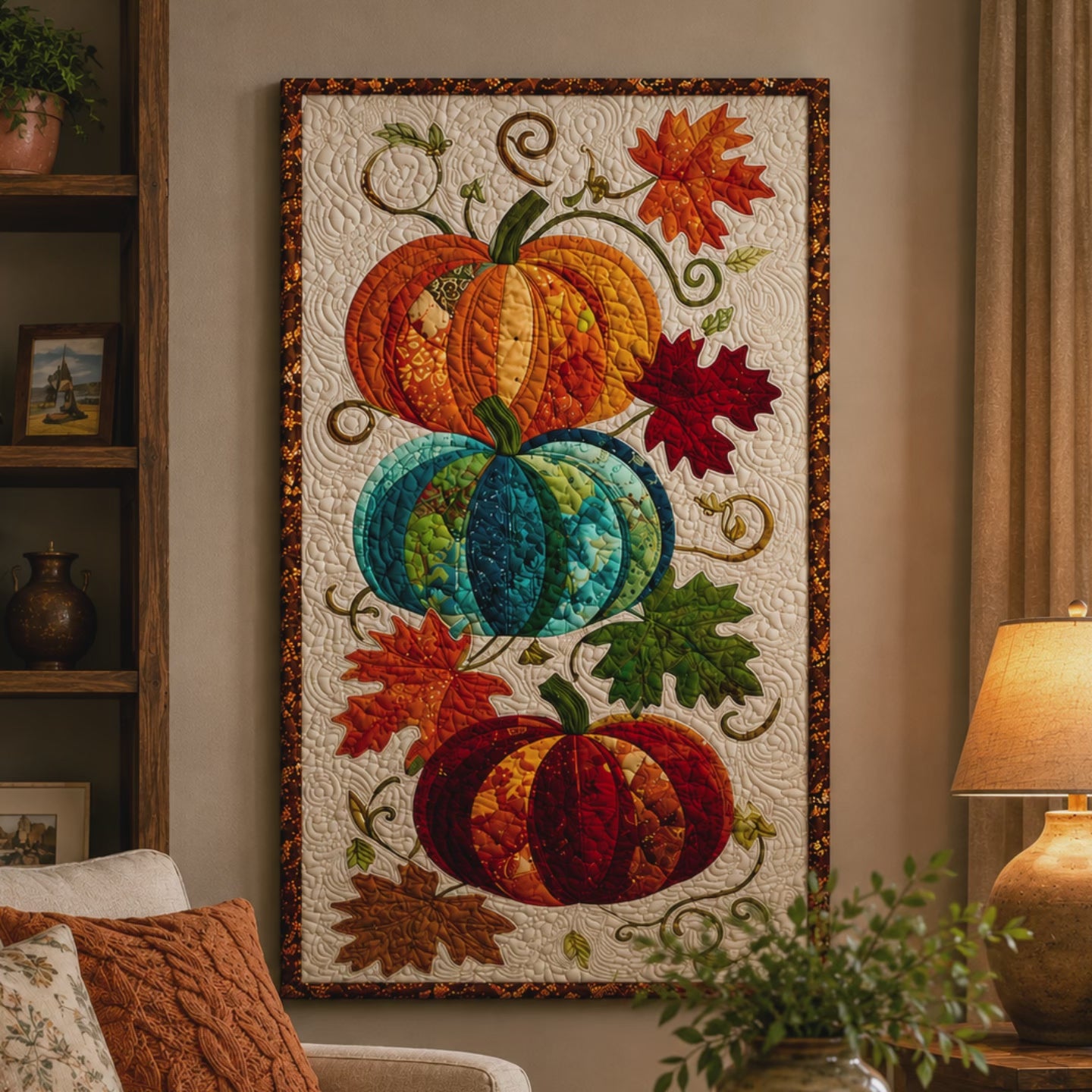 Autumn Pumpkins Printed Quilt Pattern