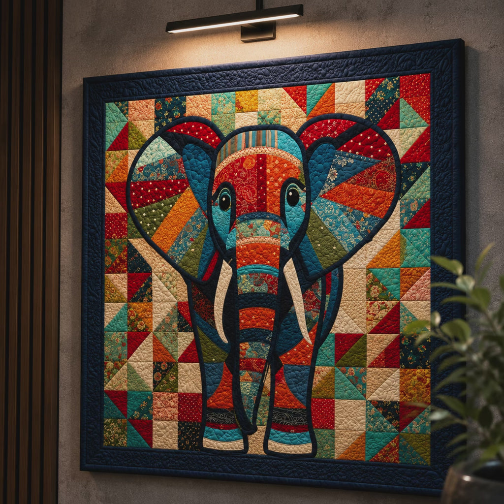 Boho Elephant Printed Quilt Pattern