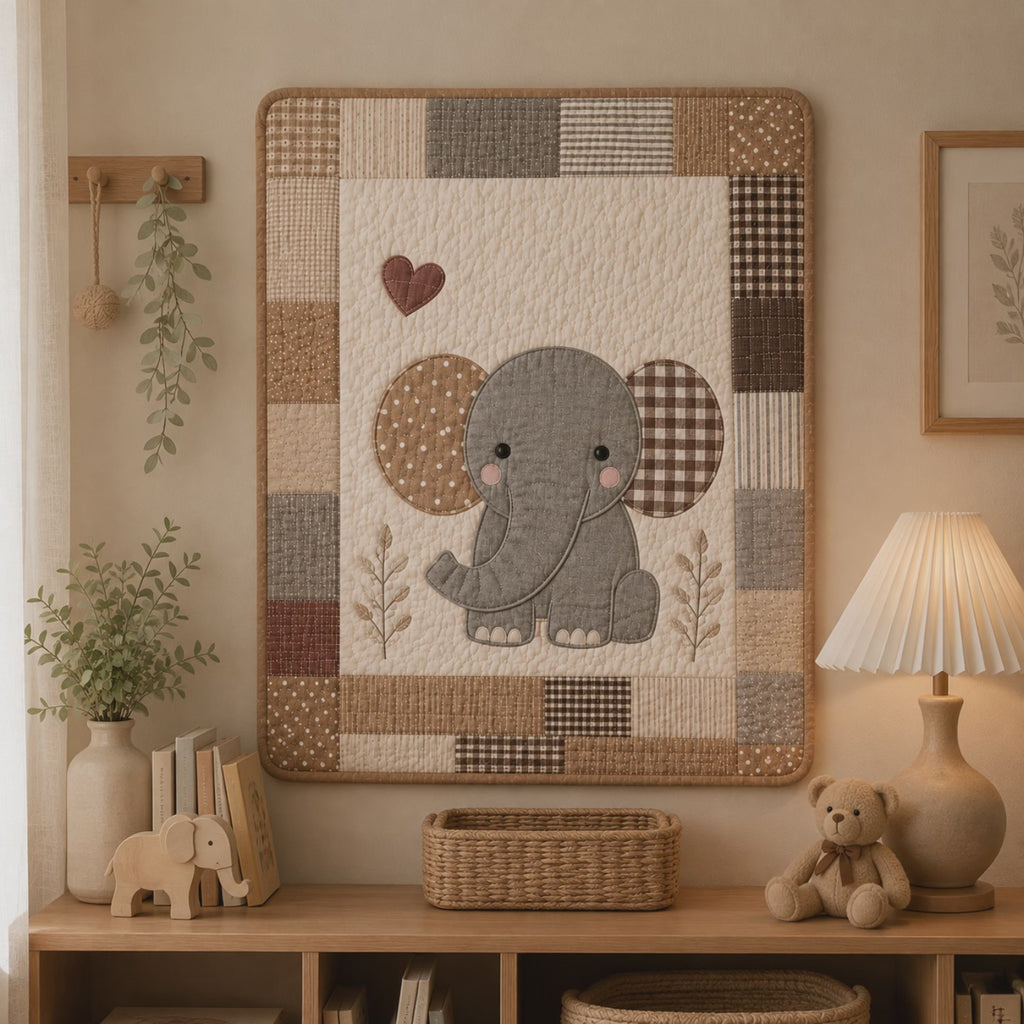 Sweet Elephant Printed Quilt Pattern